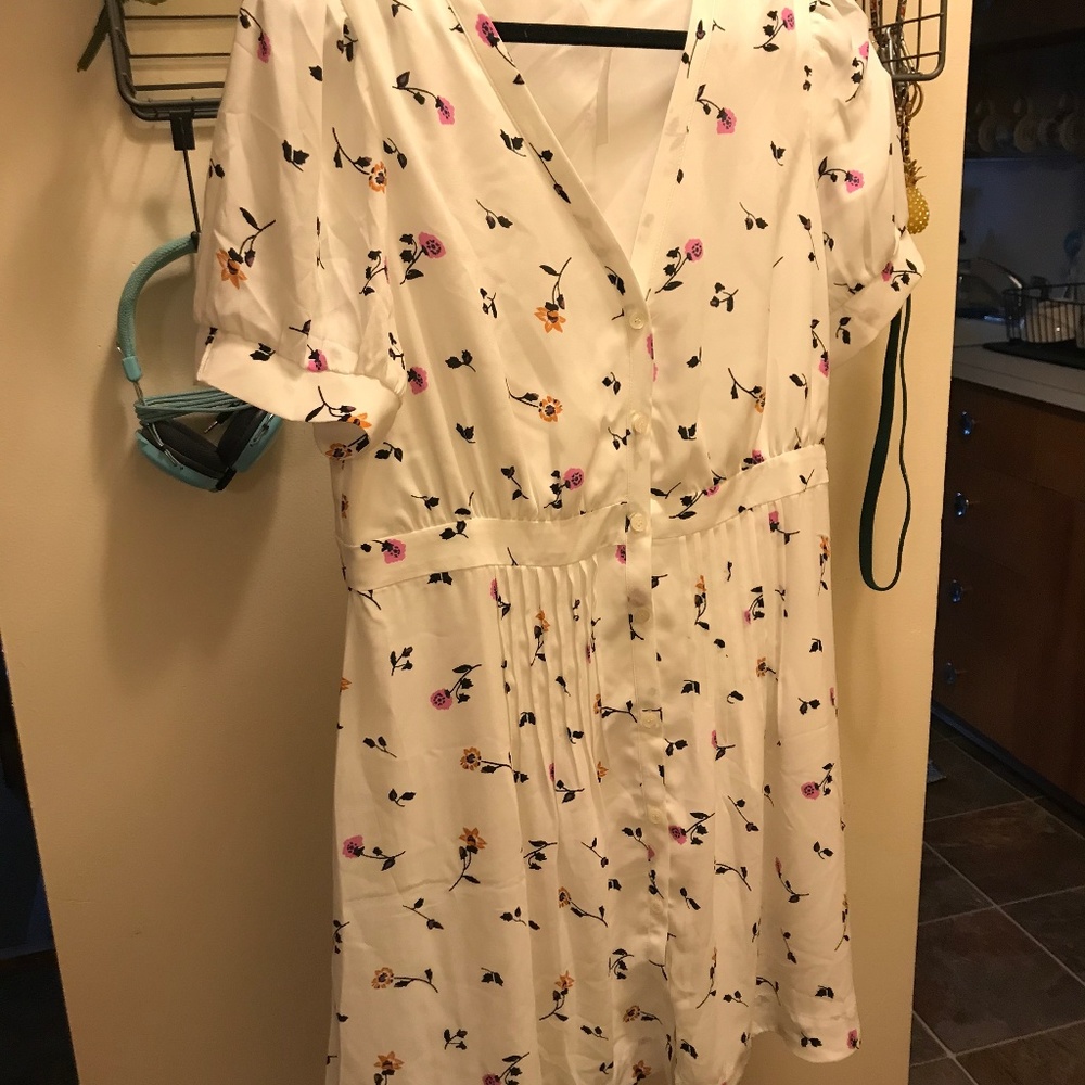 Madewell White Floral Dress